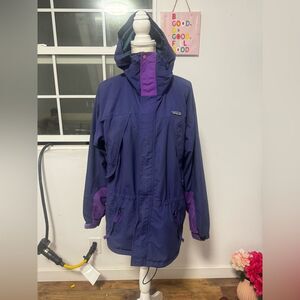 Vintage Patagonia Mountain StormBlue Dark Green inside Parka Rain Jacket SizeM